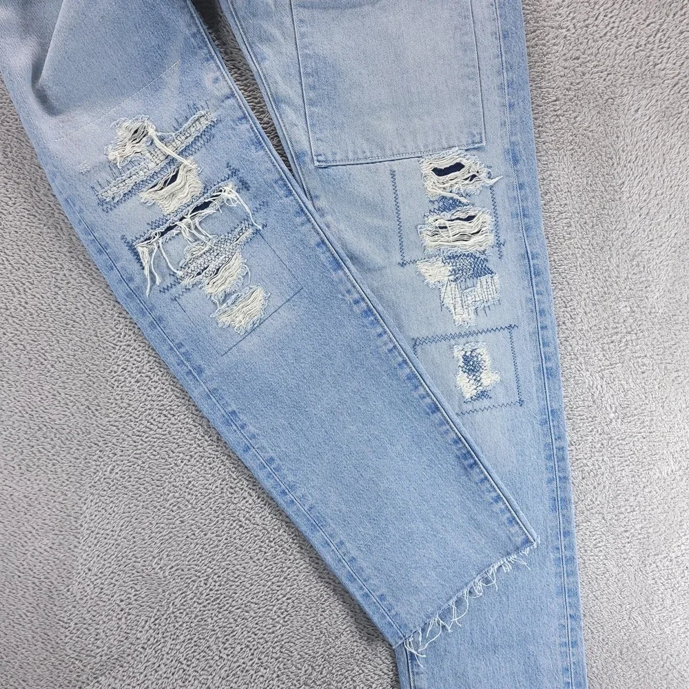 Levi's Jeans Mens 29x32 Blue 501 Straight Made in Japan Selvedge Patchwork Dist